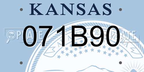 071B90 Kansas License Plate