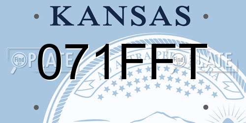 071FFT Kansas License Plate