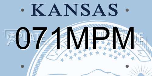 071MPM Kansas License Plate