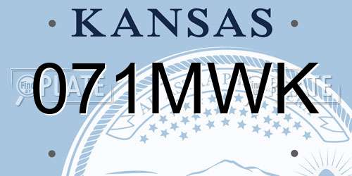 071MWK Kansas License Plate