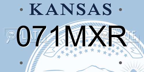 071MXR Kansas License Plate