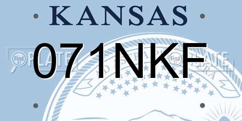 071NKF Kansas License Plate