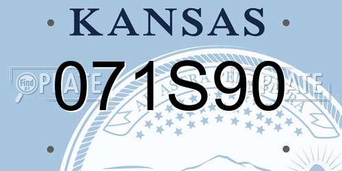 071S90 Kansas License Plate