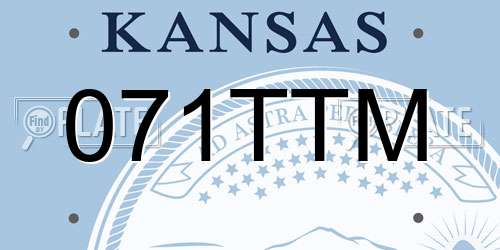 071TTM Kansas License Plate