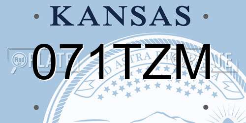 071TZM Kansas License Plate
