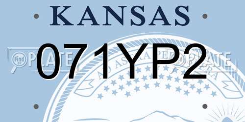 071YP2 Kansas License Plate