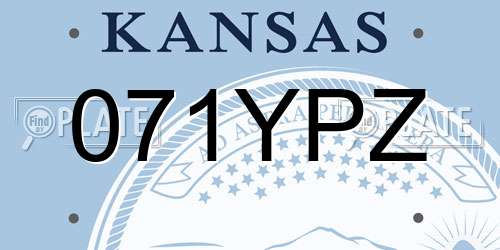 071YPZ Kansas License Plate