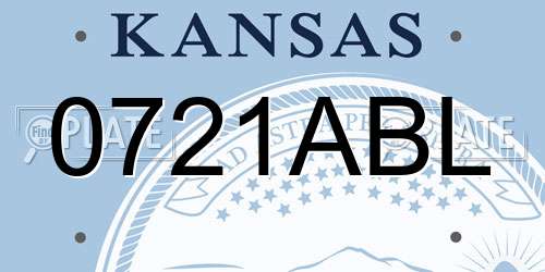 0721ABL Kansas License Plate