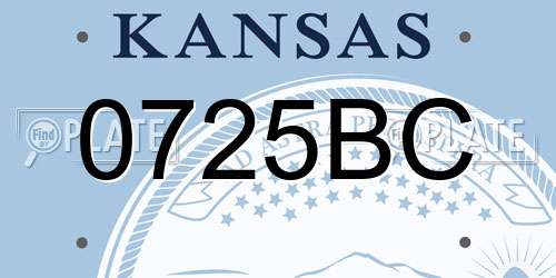 0725BC Kansas License Plate