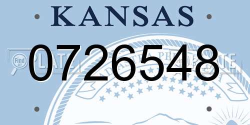 0726548 Kansas License Plate