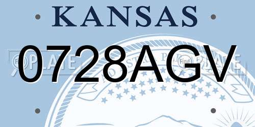 0728AGV Kansas License Plate