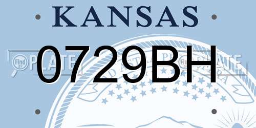 0729BH Kansas License Plate