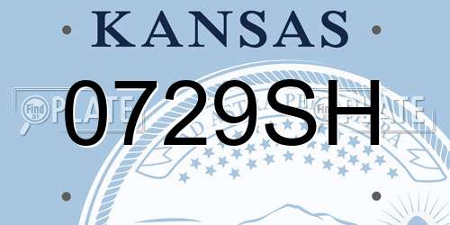 0729SH Kansas License Plate