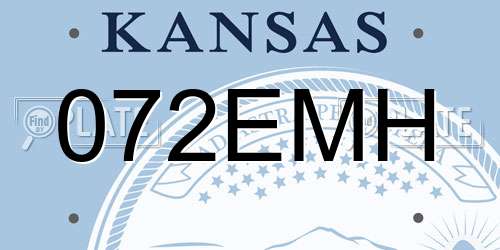 072EMH Kansas License Plate