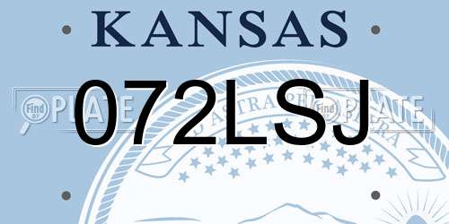 072LSJ Kansas License Plate