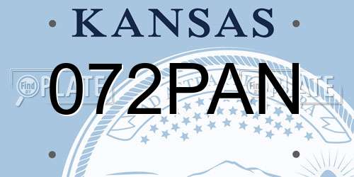 072PAN Kansas License Plate