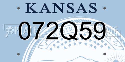072Q59 Kansas License Plate