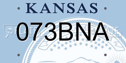 073BNA Kansas License Plate