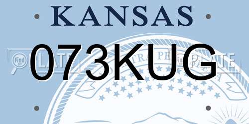 073KUG Kansas License Plate