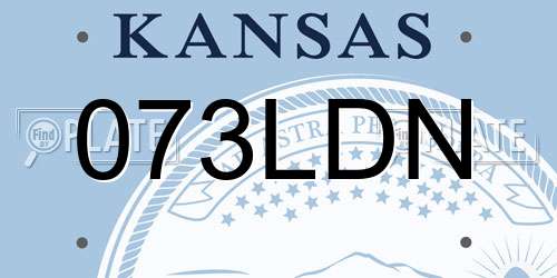 073LDN Kansas License Plate