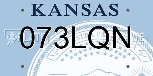 073LQN Kansas License Plate