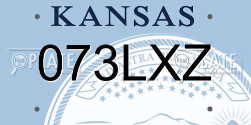 073LXZ Kansas License Plate
