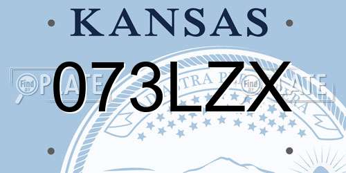 073LZX Kansas License Plate