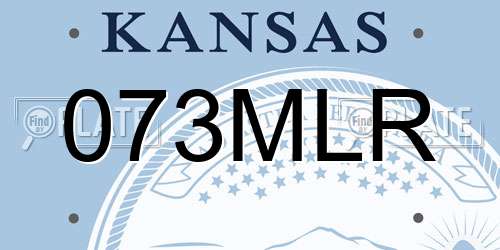 073MLR Kansas License Plate