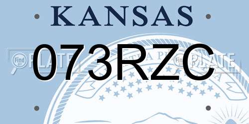 073RZC Kansas License Plate