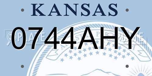 0744AHY Kansas License Plate
