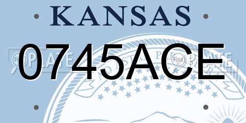 0745ACE Kansas License Plate