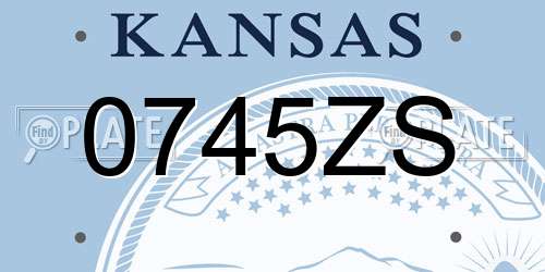 0745ZS Kansas License Plate