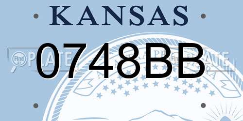 0748BB Kansas License Plate
