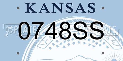 0748SS Kansas License Plate