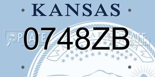 0748ZB Kansas License Plate