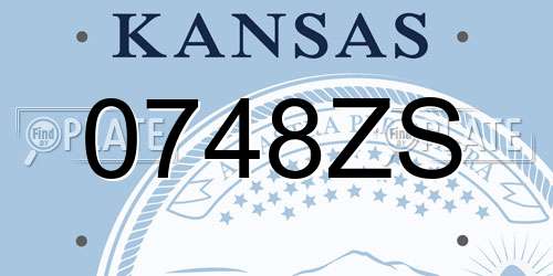 0748ZS Kansas License Plate