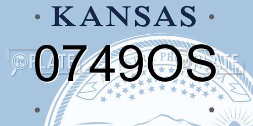 0749OS Kansas License Plate