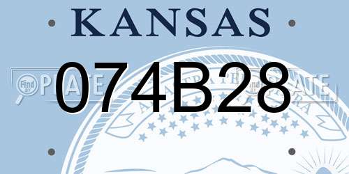 074B28 Kansas License Plate