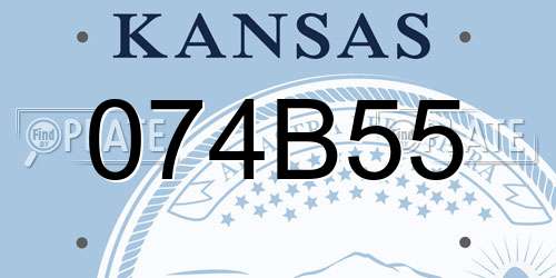 074B55 Kansas License Plate