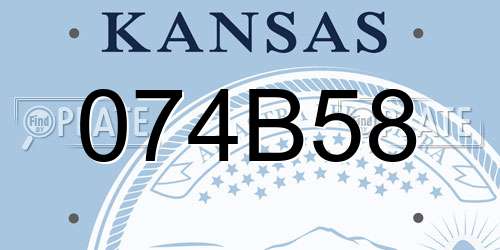 074B58 Kansas License Plate