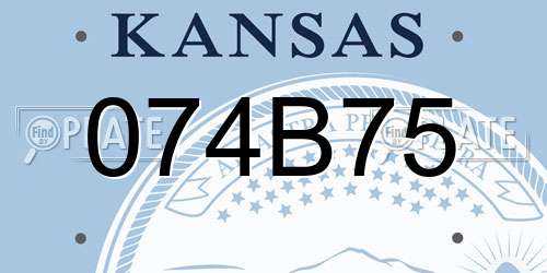 074B75 Kansas License Plate