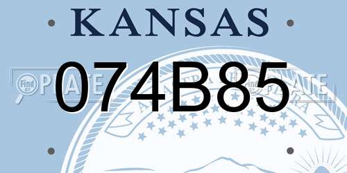 074B85 Kansas License Plate