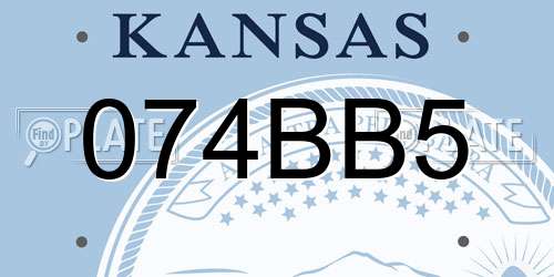 074BB5 Kansas License Plate
