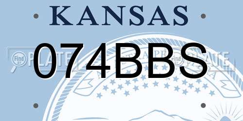 074BBS Kansas License Plate