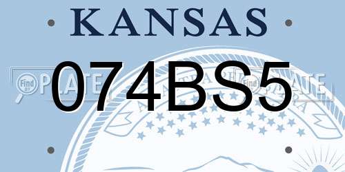 074BS5 Kansas License Plate