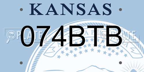 074BTB Kansas License Plate
