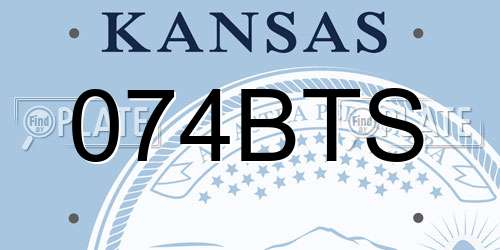 074BTS Kansas License Plate