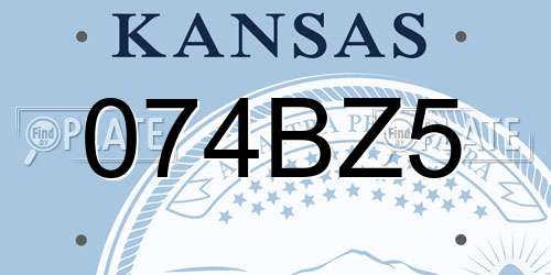 074BZ5 Kansas License Plate