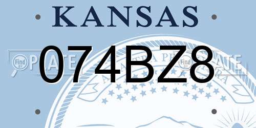 074BZ8 Kansas License Plate