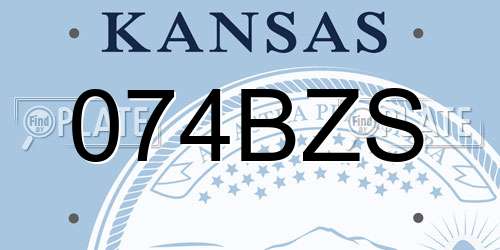 074BZS Kansas License Plate